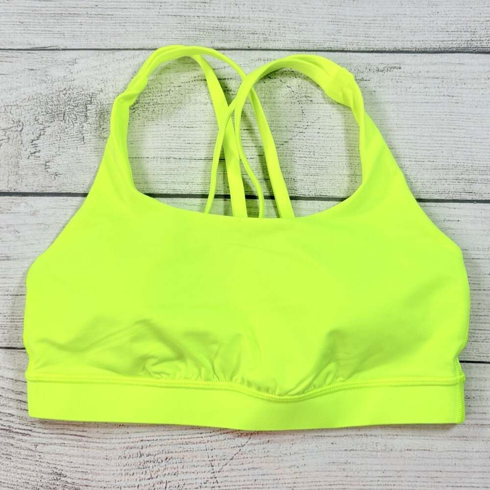 Lululemon Energy Longline Bra Medium Support Lime Green Size 6